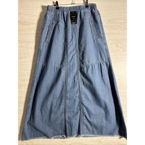 NWT Chartou Maxi Denim Skirt Sz M W/pockets